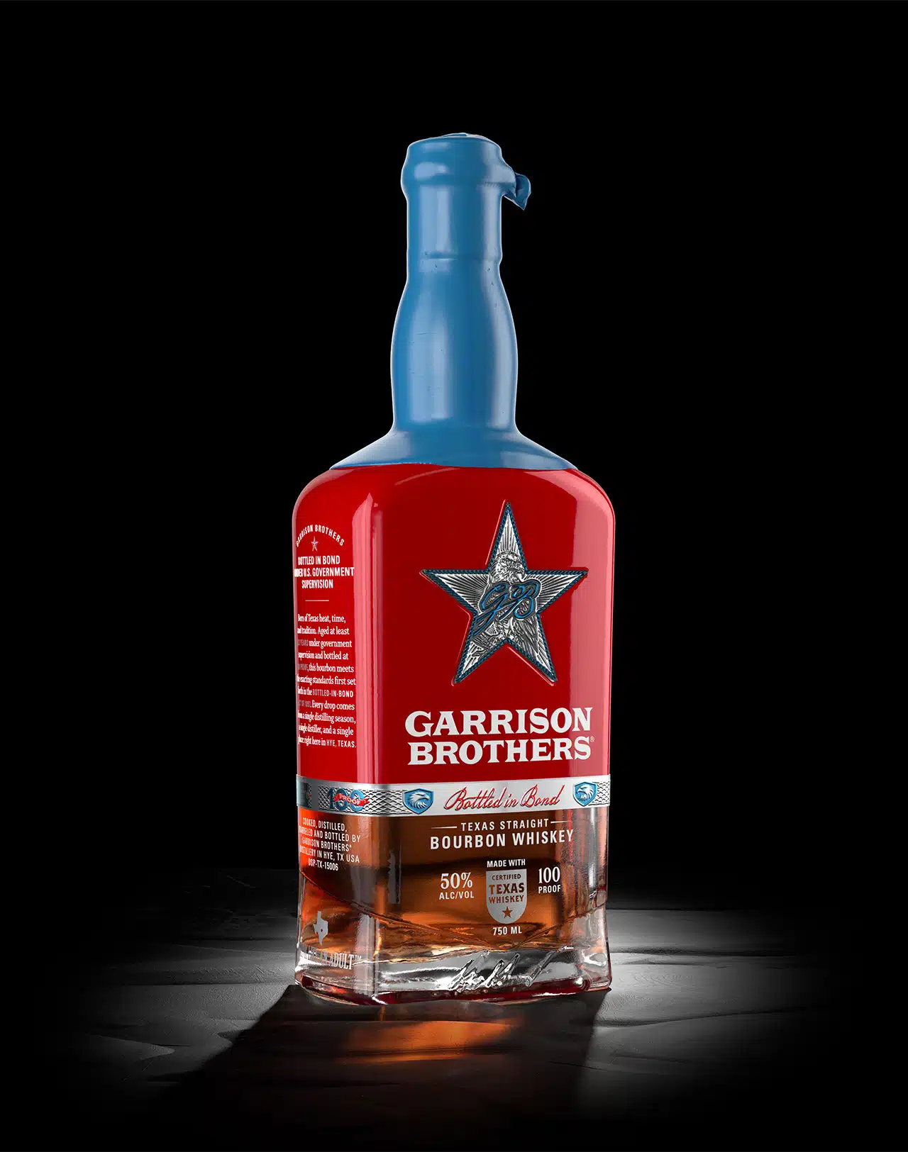 Garrison Brothers Bottled in Bond Texas Straight Bourbon Whiskey bottle, aged six years