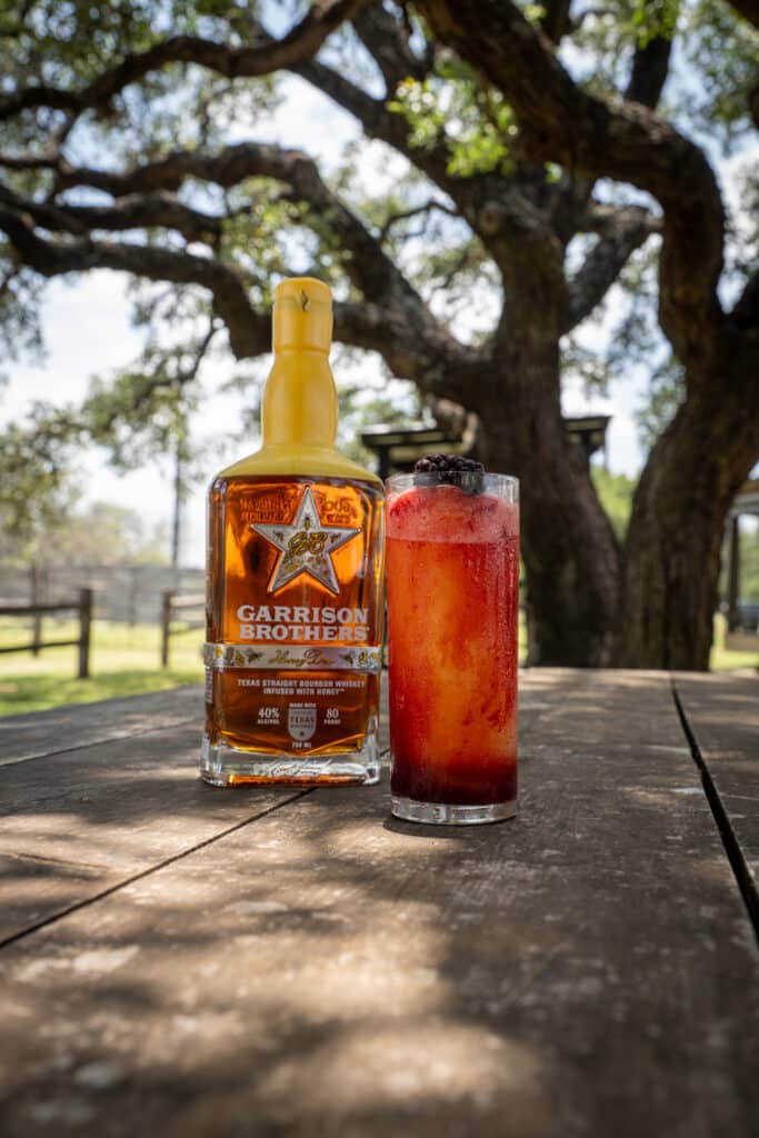 Garrison Brothers Princess Peach HoneyDew cocktail